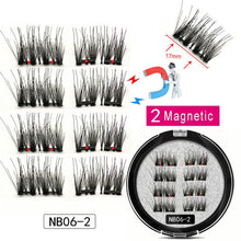 Load image into Gallery viewer, LEKOFO 8Pcs Magnetic Eyelashes With 2 magnetic lashes 3D False Natural For Mink Eye lashes Extension Long faux cils magnetique
