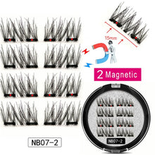 Load image into Gallery viewer, LEKOFO 8Pcs Magnetic Eyelashes With 2 magnetic lashes 3D False Natural For Mink Eye lashes Extension Long faux cils magnetique
