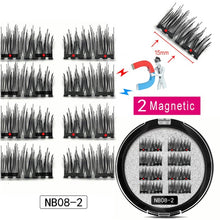 Load image into Gallery viewer, LEKOFO 8Pcs Magnetic Eyelashes With 2 magnetic lashes 3D False Natural For Mink Eye lashes Extension Long faux cils magnetique
