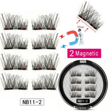 Load image into Gallery viewer, LEKOFO 8Pcs Magnetic Eyelashes With 2 magnetic lashes 3D False Natural For Mink Eye lashes Extension Long faux cils magnetique
