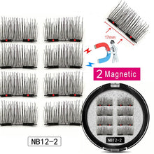 Load image into Gallery viewer, LEKOFO 8Pcs Magnetic Eyelashes With 2 magnetic lashes 3D False Natural For Mink Eye lashes Extension Long faux cils magnetique
