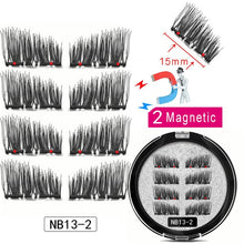 Load image into Gallery viewer, LEKOFO 8Pcs Magnetic Eyelashes With 2 magnetic lashes 3D False Natural For Mink Eye lashes Extension Long faux cils magnetique
