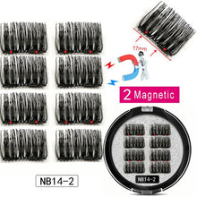 Load image into Gallery viewer, LEKOFO 8Pcs Magnetic Eyelashes With 2 magnetic lashes 3D False Natural For Mink Eye lashes Extension Long faux cils magnetique
