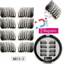 Load image into Gallery viewer, LEKOFO 8Pcs Magnetic Eyelashes With 2 magnetic lashes 3D False Natural For Mink Eye lashes Extension Long faux cils magnetique
