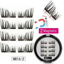 Load image into Gallery viewer, LEKOFO 8Pcs Magnetic Eyelashes With 2 magnetic lashes 3D False Natural For Mink Eye lashes Extension Long faux cils magnetique
