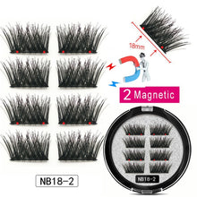 Load image into Gallery viewer, LEKOFO 8Pcs Magnetic Eyelashes With 2 magnetic lashes 3D False Natural For Mink Eye lashes Extension Long faux cils magnetique
