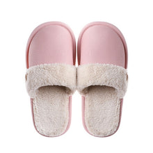 Load image into Gallery viewer, JIANBUDAN Plush warm Home flat slippers Lightweight soft comfortable winter slippers Women&#39;s cotton shoes Indoor plush slippers
