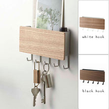 Load image into Gallery viewer, Door Hanging Hook Wooden Decorative Wall Shelf Sundries Storage Box Prateleira Hanger Organizer Key Rack Multifunction Holder
