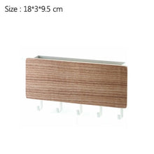 Load image into Gallery viewer, Door Hanging Hook Wooden Decorative Wall Shelf Sundries Storage Box Prateleira Hanger Organizer Key Rack Multifunction Holder
