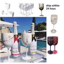 Load image into Gallery viewer, Wine Party Champagne Coupes Glass Cocktail Glass Champagne Flutes Plating Wine Cup Goblet Electroplated Plastic Cups one piece
