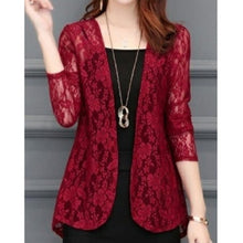 Load image into Gallery viewer, Women Summer Kimono Cardigan Sunproof Blouse Boho Style Beach Lace Chiffon Sunscreen Outwear Casual Long Sleeve Shirt Cardigan
