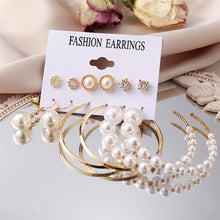 Load image into Gallery viewer, 17KM Vintage Pearl Earrings For Women Big Gold Cross Set of Earrings Long Tassel Butterfly Dangle Drop Earrings 2021 Jewelry
