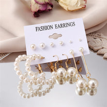 Load image into Gallery viewer, 17KM Vintage Pearl Earrings For Women Big Gold Cross Set of Earrings Long Tassel Butterfly Dangle Drop Earrings 2021 Jewelry
