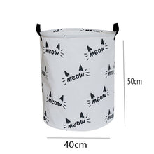 Load image into Gallery viewer, Canvas Waterproof Laundry Organizer Basket Large Capacity Laundry Hamper Dirty Clothes Storage Bag Toy Home Storage Bin 1pc
