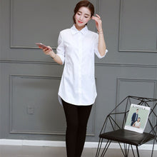 Load image into Gallery viewer, White Collar Shirt Women Chemise Blanche Femme Oversize Long Sleeve Blouse Casual 2020 Autumn Korean Button Up Tops Blusas
