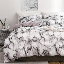 Load image into Gallery viewer, The Bedroom Bedding Is A Comfortable White Marble Pattern Printed Duvet Cover (2/3 Piece Set), Single And Double Super Large
