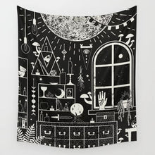 Load image into Gallery viewer, Boho Tarot Tapestry Wall Hanging Moon Phase Magic Hand Tapestries Bedroom Decor Bedspread Throw Cover Sun Moon Wall Decor
