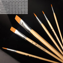 Load image into Gallery viewer, Art Model Paint Nylon Hair Acrylic Oil Watercolour Drawing Art Supplies Brown 6 Pcs Painting Craft Artist Paint Brushes Set
