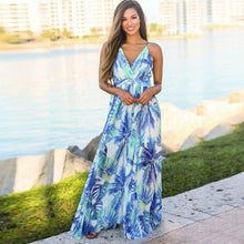 Load image into Gallery viewer, Women&#39;s Sling Floral Long Dresses arrival Summer Boho V-Neck Sleeveless  Party Beach Floarl Print  Maxi Dress Casual Sundress
