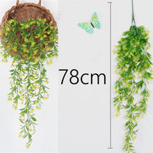 Load image into Gallery viewer, Artificial Plant Vines Wall Hanging Rattan Leaves Branches Outdoor Garden Home Decoration Plastic Fake Silk Leaf Green Plant Ivy
