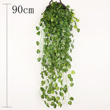 Load image into Gallery viewer, Artificial Plant Vines Wall Hanging Rattan Leaves Branches Outdoor Garden Home Decoration Plastic Fake Silk Leaf Green Plant Ivy
