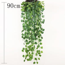 Load image into Gallery viewer, Artificial Plant Vines Wall Hanging Rattan Leaves Branches Outdoor Garden Home Decoration Plastic Fake Silk Leaf Green Plant Ivy
