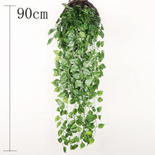 Load image into Gallery viewer, Artificial Plant Vines Wall Hanging Rattan Leaves Branches Outdoor Garden Home Decoration Plastic Fake Silk Leaf Green Plant Ivy
