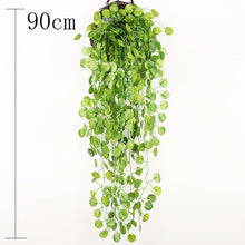 Load image into Gallery viewer, Artificial Plant Vines Wall Hanging Rattan Leaves Branches Outdoor Garden Home Decoration Plastic Fake Silk Leaf Green Plant Ivy
