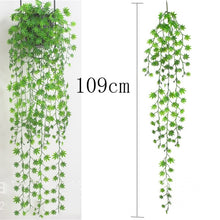 Load image into Gallery viewer, Artificial Plant Vines Wall Hanging Rattan Leaves Branches Outdoor Garden Home Decoration Plastic Fake Silk Leaf Green Plant Ivy
