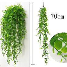 Load image into Gallery viewer, Artificial Plant Vines Wall Hanging Rattan Leaves Branches Outdoor Garden Home Decoration Plastic Fake Silk Leaf Green Plant Ivy
