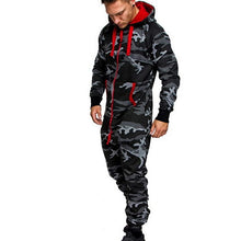 Load image into Gallery viewer, 2020 Men&#39;s Sets Men&#39;s Jumpsuit One Piece Men&#39;s Hooded Fleece Jumpsuit Men Camouflage Print Personality Casual Suits Men
