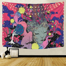 Load image into Gallery viewer, Nordic psychedelic hanging fabric background wall covering home decoration wall blanket tapestry bedroom wall hanging 95*73cm
