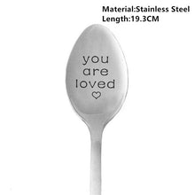 Load image into Gallery viewer, 2021 Valentines Day Gift Anniversary Gift for Boyfriend Stainless Steel Spoon Good Morning Handsome Beautiful Girlfriend Present
