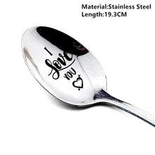 Load image into Gallery viewer, 2021 Valentines Day Gift Anniversary Gift for Boyfriend Stainless Steel Spoon Good Morning Handsome Beautiful Girlfriend Present
