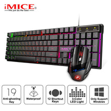 Load image into Gallery viewer, Gaming keyboard Wired Gaming Mouse Kit 104 Keycaps With RGB Backlight Russian keyboard Gamer Ergonomic Mause For PC Laptop
