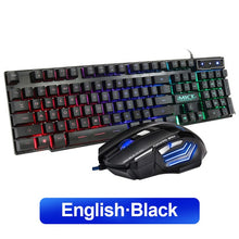 Load image into Gallery viewer, Gaming keyboard Wired Gaming Mouse Kit 104 Keycaps With RGB Backlight Russian keyboard Gamer Ergonomic Mause For PC Laptop
