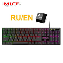 Load image into Gallery viewer, Gaming keyboard Wired Gaming Mouse Kit 104 Keycaps With RGB Backlight Russian keyboard Gamer Ergonomic Mause For PC Laptop
