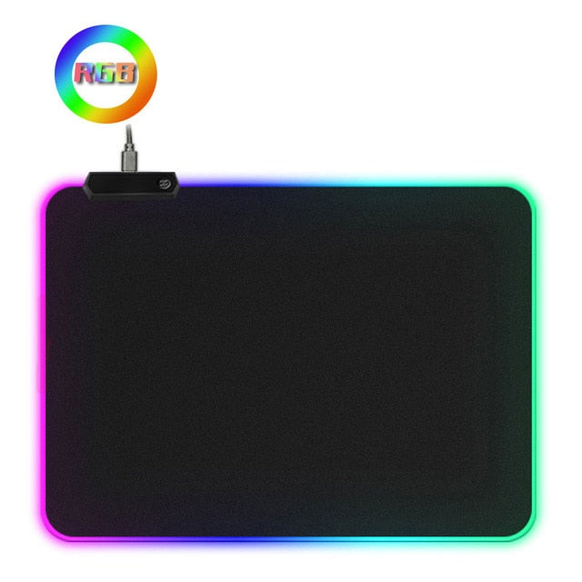 LED Light Gaming Mouse Pad RGB Large Keyboard Cover Non-Slip Rubber Base Computer Carpet Desk Mat PC Game Mouse Pad