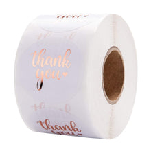 Load image into Gallery viewer, 500pcs Round Labels Kraft Paper Thank You Sticker Dragees Candy Bag Flower Gift Box Cake Boxes and Packaging Wedding Stickers
