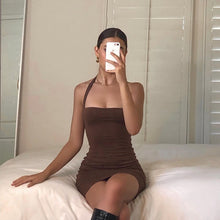 Load image into Gallery viewer, Yimunancy Bodycon Dress Women Halter Sexy Dress 2020 Ladies Summer Dress
