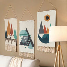 Load image into Gallery viewer, Home Boho Decor Macrame  Cotton Tassel Handmade Woven Wall Hanging Tapestry geometric canvas wall Art background cloth tapestry
