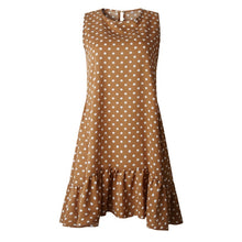 Load image into Gallery viewer, Lossky Women Summer Dress Polka Dot Chiffon Sleeveless Beach Mini Casual Yellow Sundress 2021 Fashion Plus Size Dress For Women
