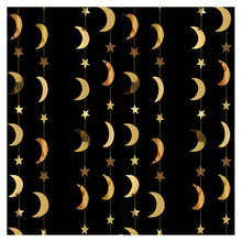 Load image into Gallery viewer, Eid Mubarak Decoration 4M Gold Silver Star Moon Shape Paper Garlands Wedding Birthday Event Party DIY Decorations Ramadan Kareem
