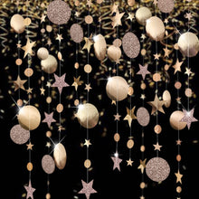 Load image into Gallery viewer, Eid Mubarak Decoration 4M Gold Silver Star Moon Shape Paper Garlands Wedding Birthday Event Party DIY Decorations Ramadan Kareem
