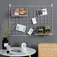 Load image into Gallery viewer, Nordic Iron Grid Wall Art Decoration Shelf Home Decor Bedroom Photos Frame Postcards Mesh Display Storage Organizer Racks Holder
