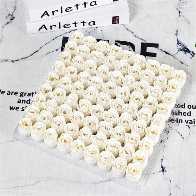 New 81pcs/1Box Wedding Decoration Rose Soap Flower Head Three-layer Without Base Simulation Rose Eternal Flower Rose 2020