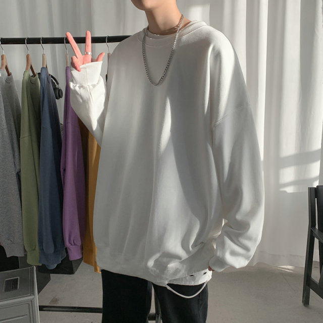 2021 Hoodies Sweatshirt Mens Black White Hip Hop Punk Pullover Streetwear Casual Fashion Clothes Mens Oversized Korean Harajuku