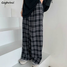 Load image into Gallery viewer, Plaid Pants Women Casual Chic Oversize 3XL Loose Wide Leg Trousers Ins Retro Teens Harajuku Hip-hop All-match Unisex Streetwear
