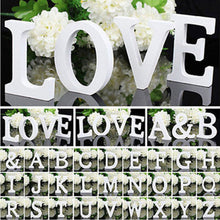 Load image into Gallery viewer, White Wood Letter Alphabet DIY Personalised Name Design Art Crafts Free Standing Xmas Birthday Wedding Party Home Decoration
