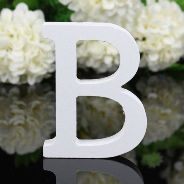 White Wood Letter Alphabet DIY Personalised Name Design Art Crafts Free Standing Xmas Birthday Wedding Party Home Decoration